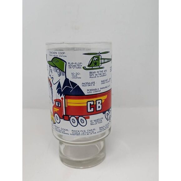 Vintage CB Jargon Drinking Glass-Barware-Collectible 1970's CB Radio Phrases Nov - Picture 2 of 7